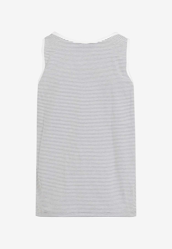 Logo Striped Sleeveless Top