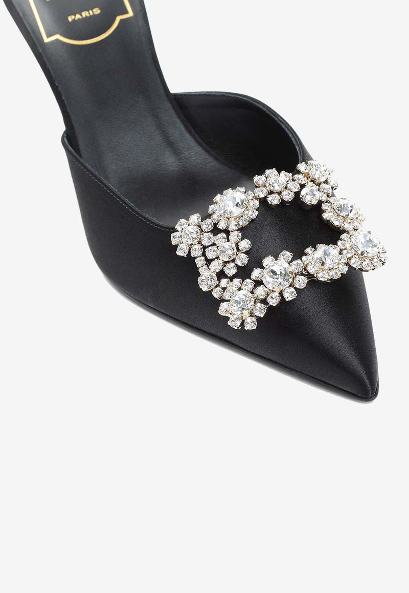 Efflorescence 65 Crystal Buckle Satin Mules