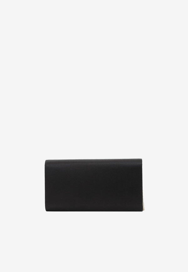 Efflorescence Flower Buckle Satin Clutch
