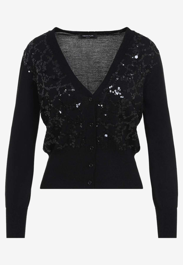 Sequin-Embellished Cardigan