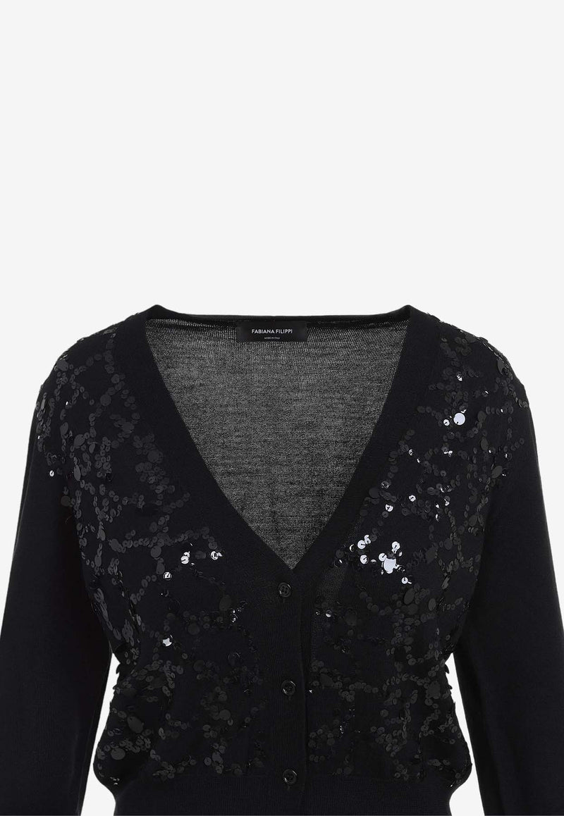 Sequin-Embellished Cardigan