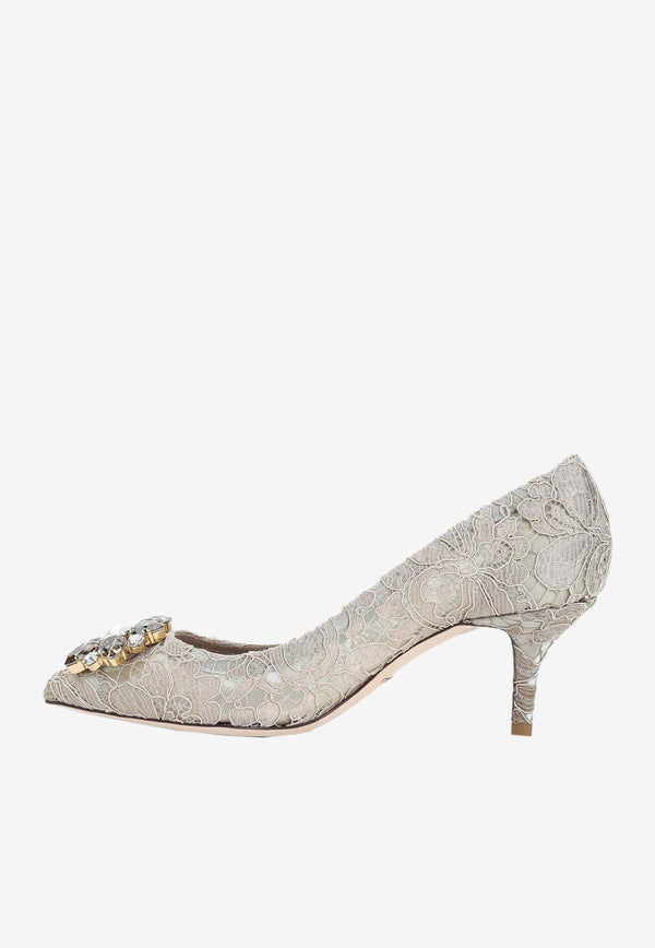 Bellucci 60 Crystal-Embellished Lace Pumps