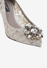 Bellucci 60 Crystal-Embellished Lace Pumps