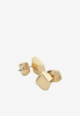 Tiny Cubic Metal Stud Earrings