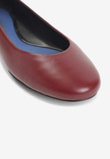 Logo-Plaque Leather Ballet Flats