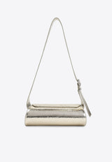 Small Cannolo Laminated Leather Shoulder Bag