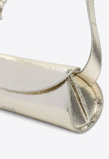 Small Cannolo Laminated Leather Shoulder Bag