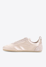 Etage Satin and Suede Low-Top Sneakers