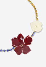 Rhinestone Embellished Flower Necklace