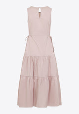 Tiered Midi Poplin Dress