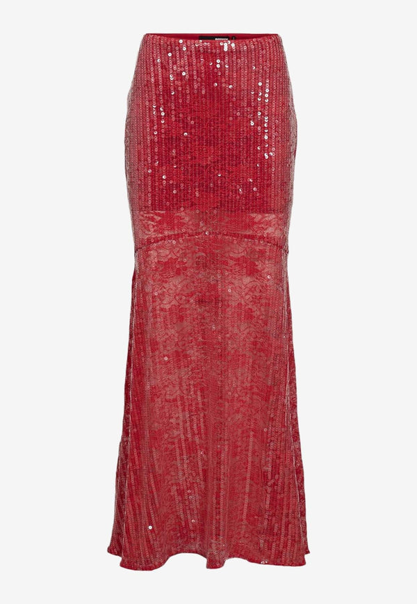 ROTATE Sequin-Embellished Maxi Skirt 1115382023RED
