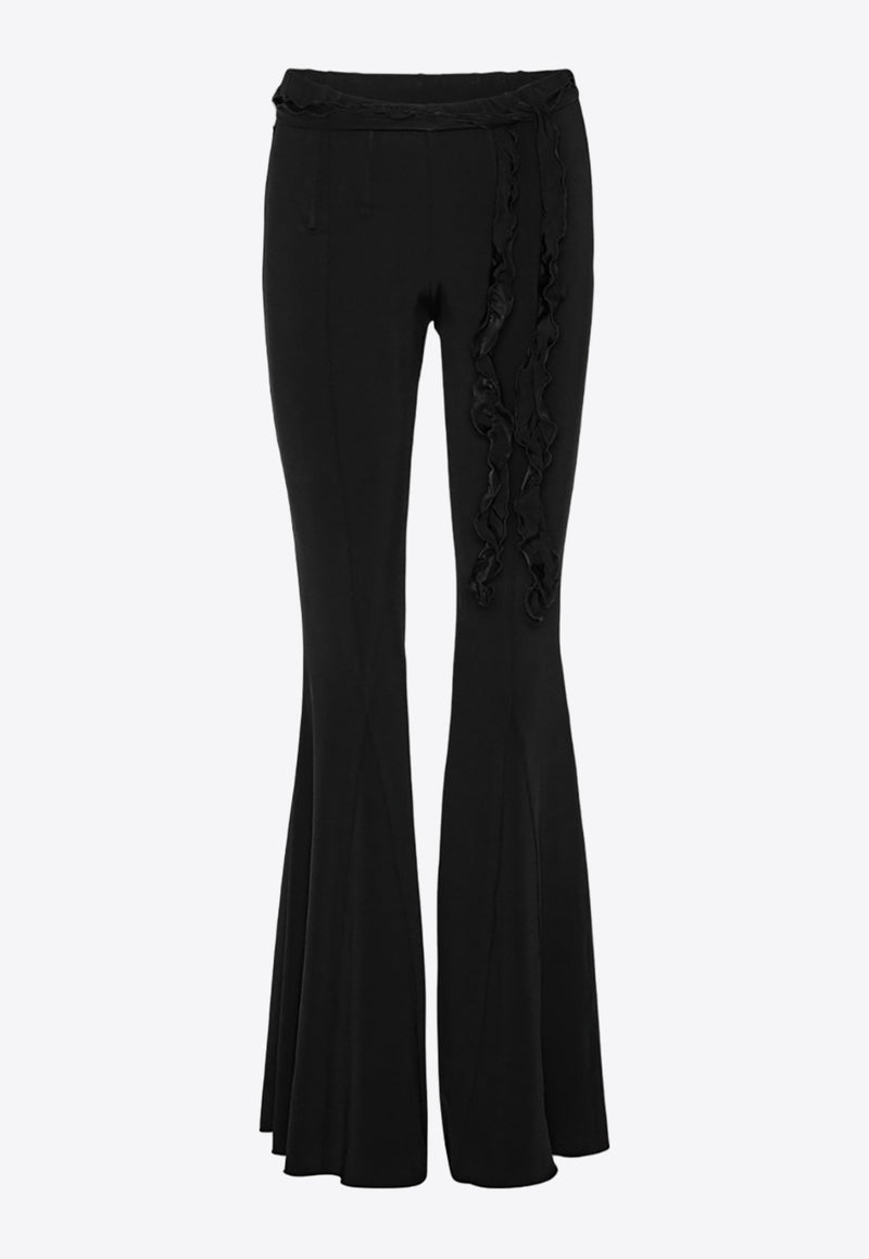 ROTATE Slinky Flared Belted Pants 111722100BLACK