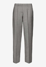 Magda Butrym Wide-Leg Tailored Wool-Blend Pants Gray 111724GREY