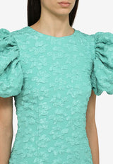 ROTATE Puff-Sleeved 3D-Pattern Midi Dress 111752333PL/O_ROTAT-BT