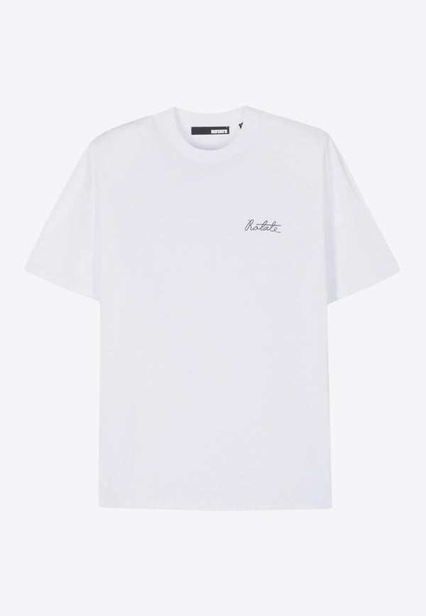 ROTATE Logo-Embroidered Oversized T-shirt 111788400WHITE
