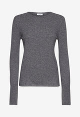 Salvatore Ferragamo Basic Cashmere Sweater Gray 111944 E 764652 STROMBOLI SAND