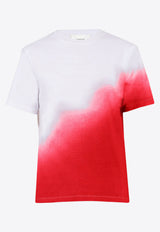 Salvatore Ferragamo Crewneck Tie Dye T-shirt 111962 H 765901 BCO/RED
