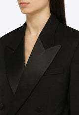 Victoria Beckham Double-Breasted Wool-Blend Blazer 1124WJK005089BPL/O_VIBEC-BLK