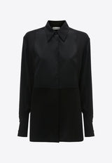 Victoria Beckham Contrast Bib Long-Sleeved Shirt Black 1124WSH005239ABLACK