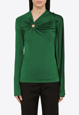 Victoria Beckham Long-Sleeved Draped Top 1124WTP005201AVI/O_VIBEC-VI