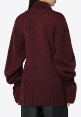 Dries Van Noten Oversized Mohair-Blend Sweater Burgundy 112512733/R_DRVNO-359