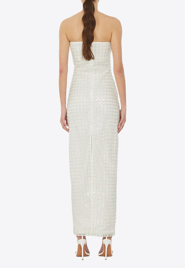 ROTATE Beaded Strapless Maxi Tube Dress White 112524857IVORY