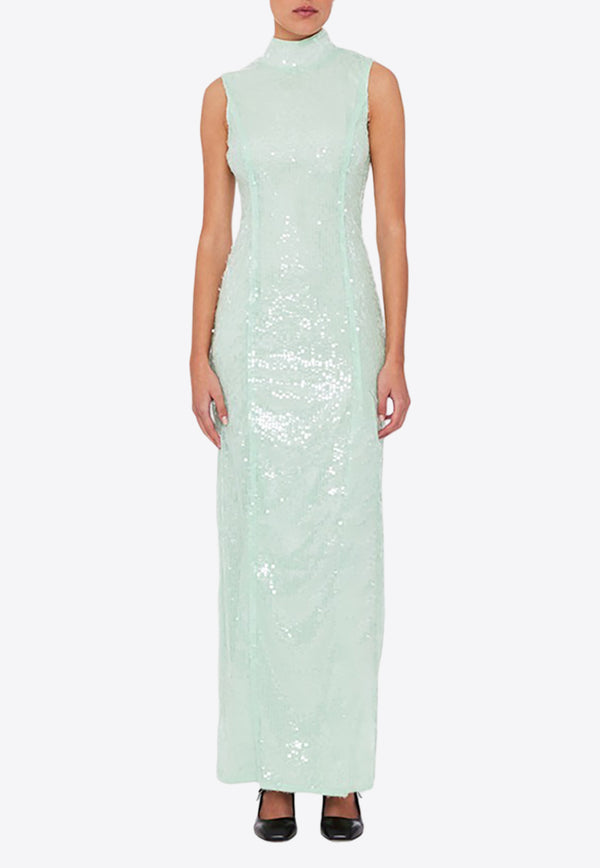 ROTATE Sequins-Embellished Maxi Dress 1125741170MINT