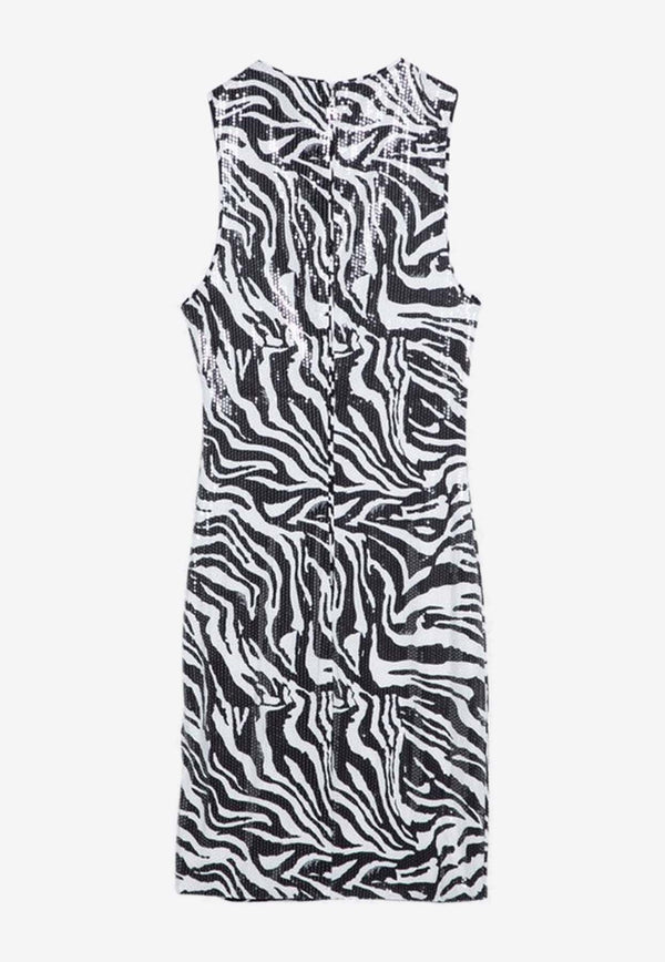 ROTATE Zebra-Print Sequined Mini Dress 1125812959PL/P_ROTAT-2959