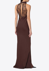 ROTATE Lace Halterneck Maxi Dress Brown 1126972910PL/P_ROTAT-2910