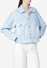 Victoria Beckham Cropped Denim Jacket Light Blue 1126DJK007017BDE/S_VIBEC-SB