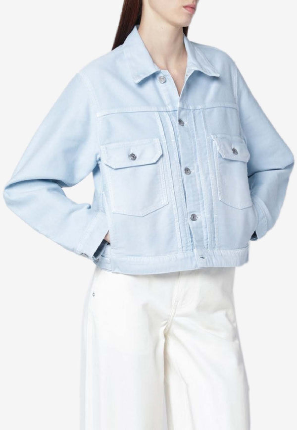Victoria Beckham Cropped Denim Jacket Light Blue 1126DJK007017BDE/S_VIBEC-SB