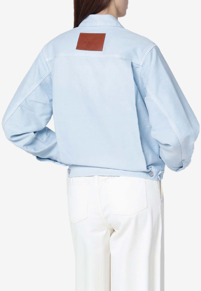 Victoria Beckham Cropped Denim Jacket Light Blue 1126DJK007017BDE/S_VIBEC-SB