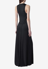 Victoria Beckham V-neck Maxi Dress Black 1126JDR006983APL/S_VIBEC-BLK