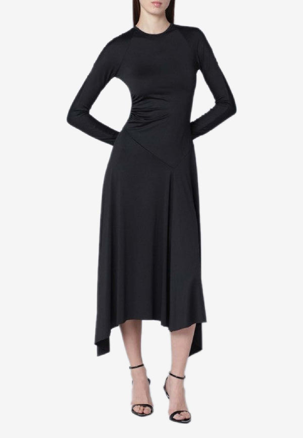Victoria Beckham Asymmetric Midi Dress Black 1126JDR006984APL/S_VIBEC-BLK