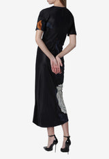 Victoria Beckham Eve Floral Midi Dress  Blue 1126WDR007035CVI/S_VIBEC-NR