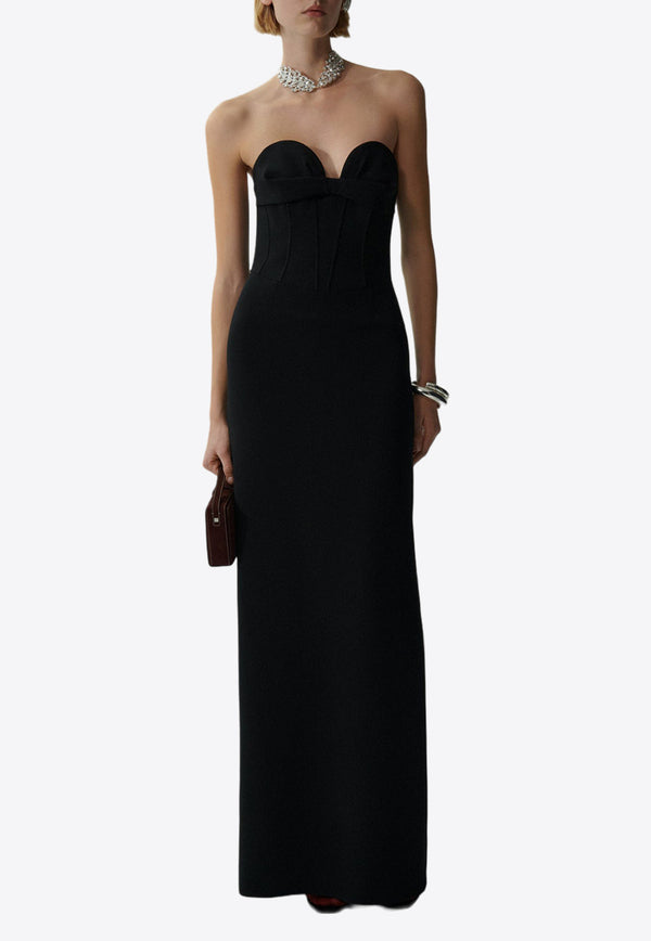 Magda Butrym Strapless Bustier Maxi Dress Black 112724BLACK