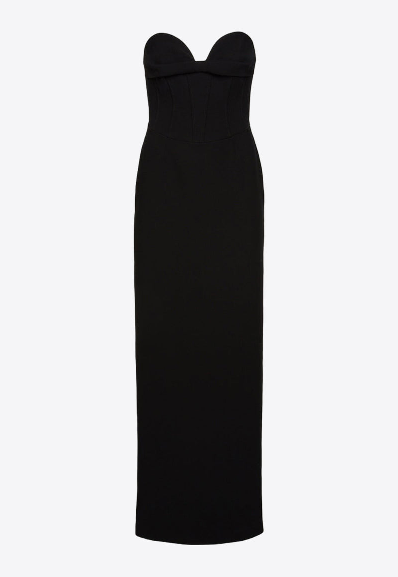 Magda Butrym Strapless Bustier Maxi Dress Black 112724BLACK