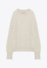 ROTATE Logo Patch Mohair-Blend Sweater Cream 1128671876NY/P_ROTAT-1876