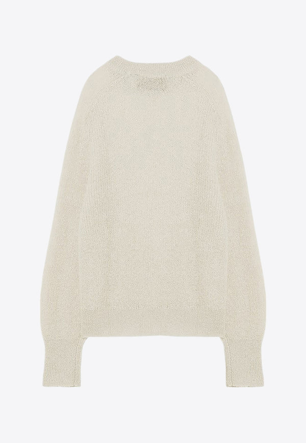 ROTATE Logo Patch Mohair-Blend Sweater Cream 1128671876NY/P_ROTAT-1876