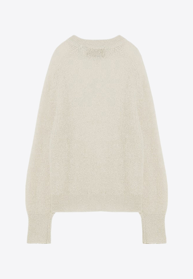 ROTATE Logo Patch Mohair-Blend Sweater Cream 1128671876NY/P_ROTAT-1876