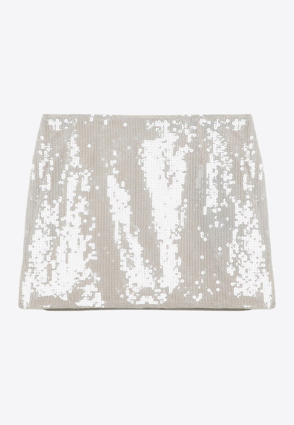 ROTATE Sequined Mini Skirt Ivory 112870857PL/P_ROTAT-857