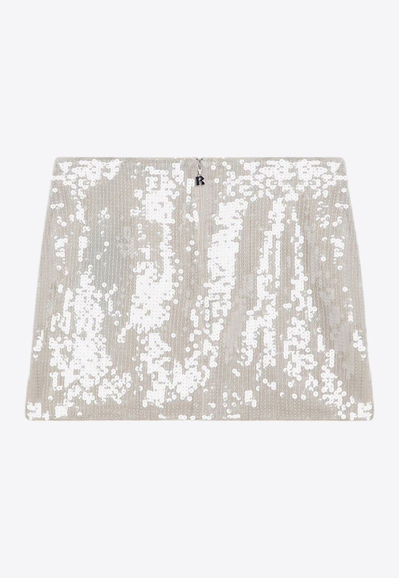 ROTATE Sequined Mini Skirt Ivory 112870857PL/P_ROTAT-857