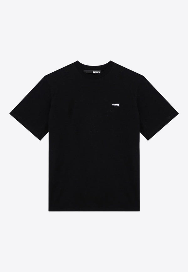 ROTATE Logo Patch Crewneck T-shirt Black 112880100CO/P_ROTAT-100