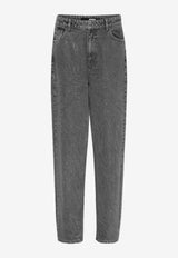 ROTATE Rhinestone Embellished Wide-Leg Jeans Gray 113011D06GREY