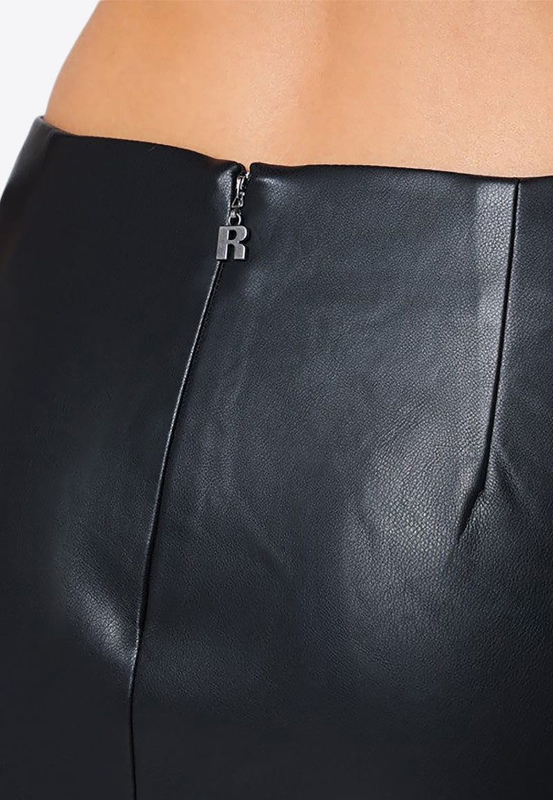 ROTATE Draped Faux Leather Mini Skirt Black 113042100PL/P_ROTAT-100