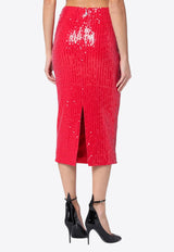 ROTATE Sequined Midi Pencil Skirt Red 1131483017PL/P_ROTAT-3017