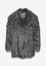 ROTATE Faux-Fur Short Coat Gray 1131531205GREY