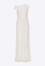 ROTATE Asymmetric Draped Maxi Dress White 113278269IVORY