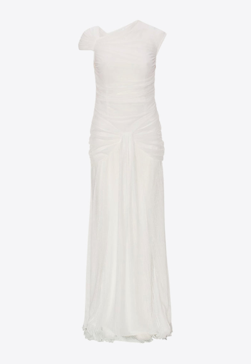 ROTATE Asymmetric Draped Maxi Dress White 113278269IVORY