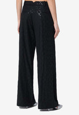 ROTATE Sequin Embellished Wide-Leg Pants Black 113326100PL/Q_ROTAT-100